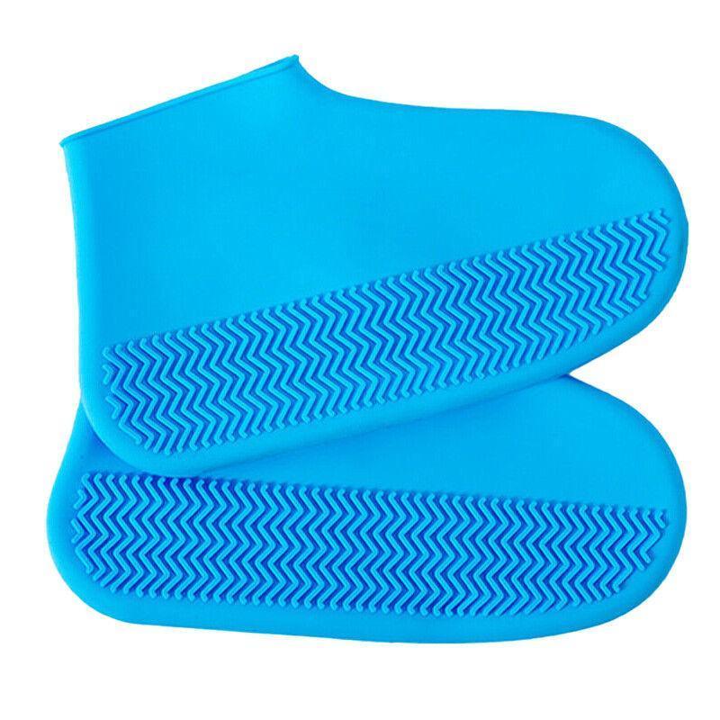Shoe Cover Waterproof Silicone Non Slip Rain Water Rubber Foot Boot Overshoe M Size - White