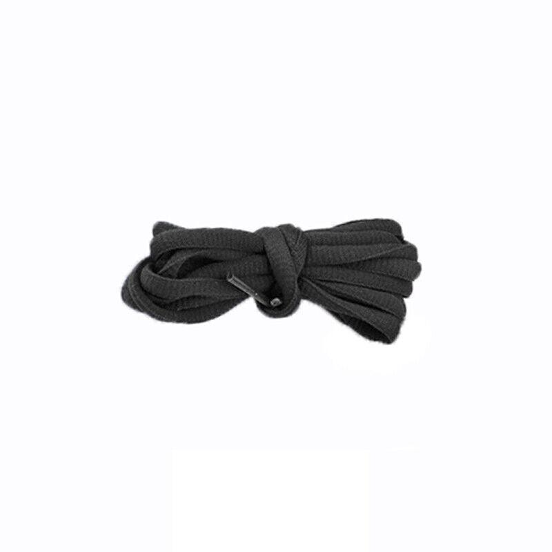 Shoelaces Colorful Coloured Flat Round Oval Bootlace Sneaker Shoe Laces - Flat-Black