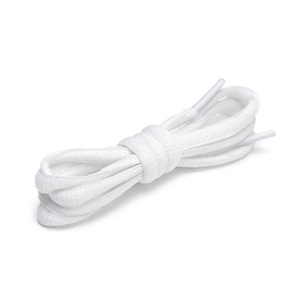 Shoelaces Colorful Coloured Flat Round Oval Bootlace Sneaker Shoe Laces - Round -White