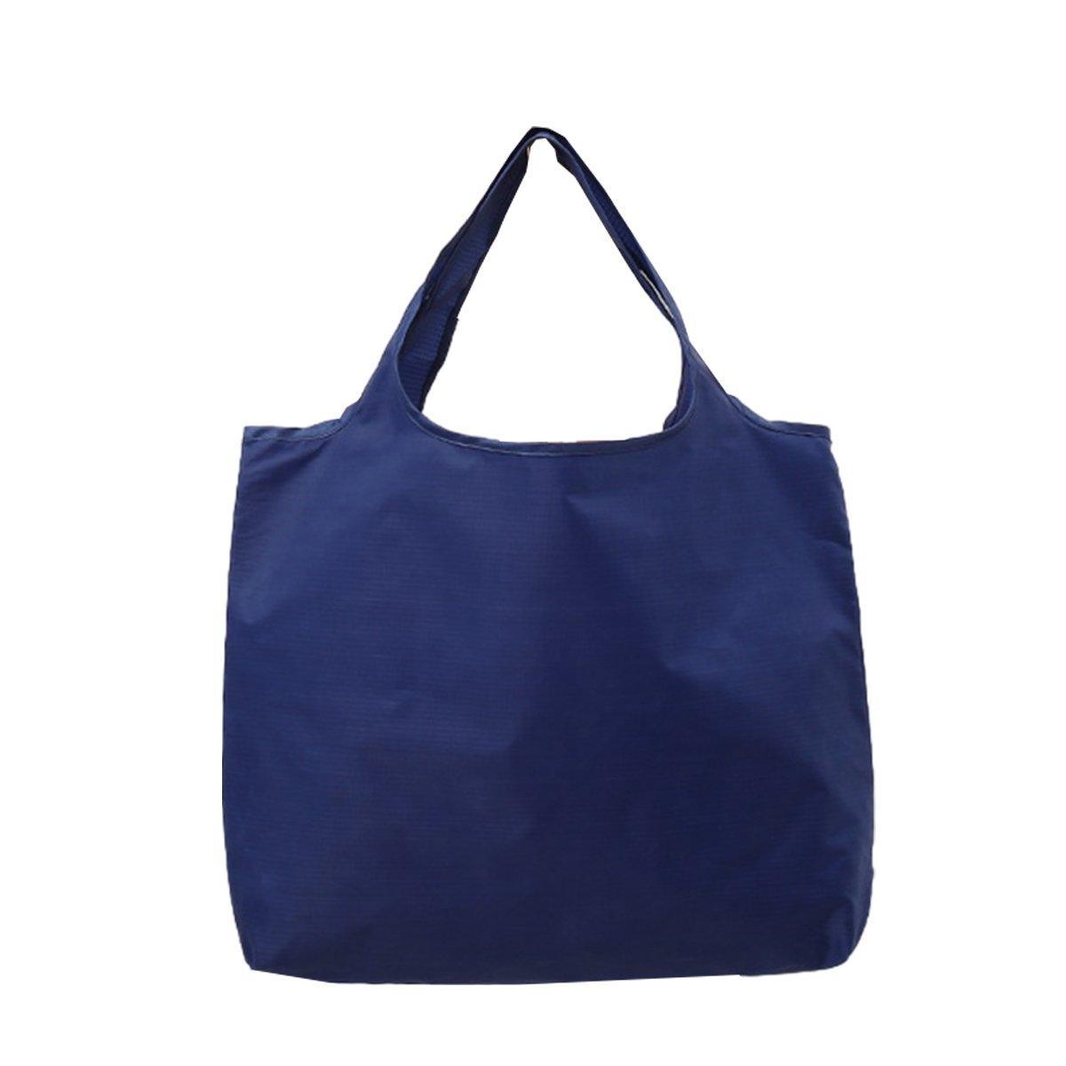 Large Multi Colour Waterproof Shopping Bag Foldable Portable Reusable Bag - Black