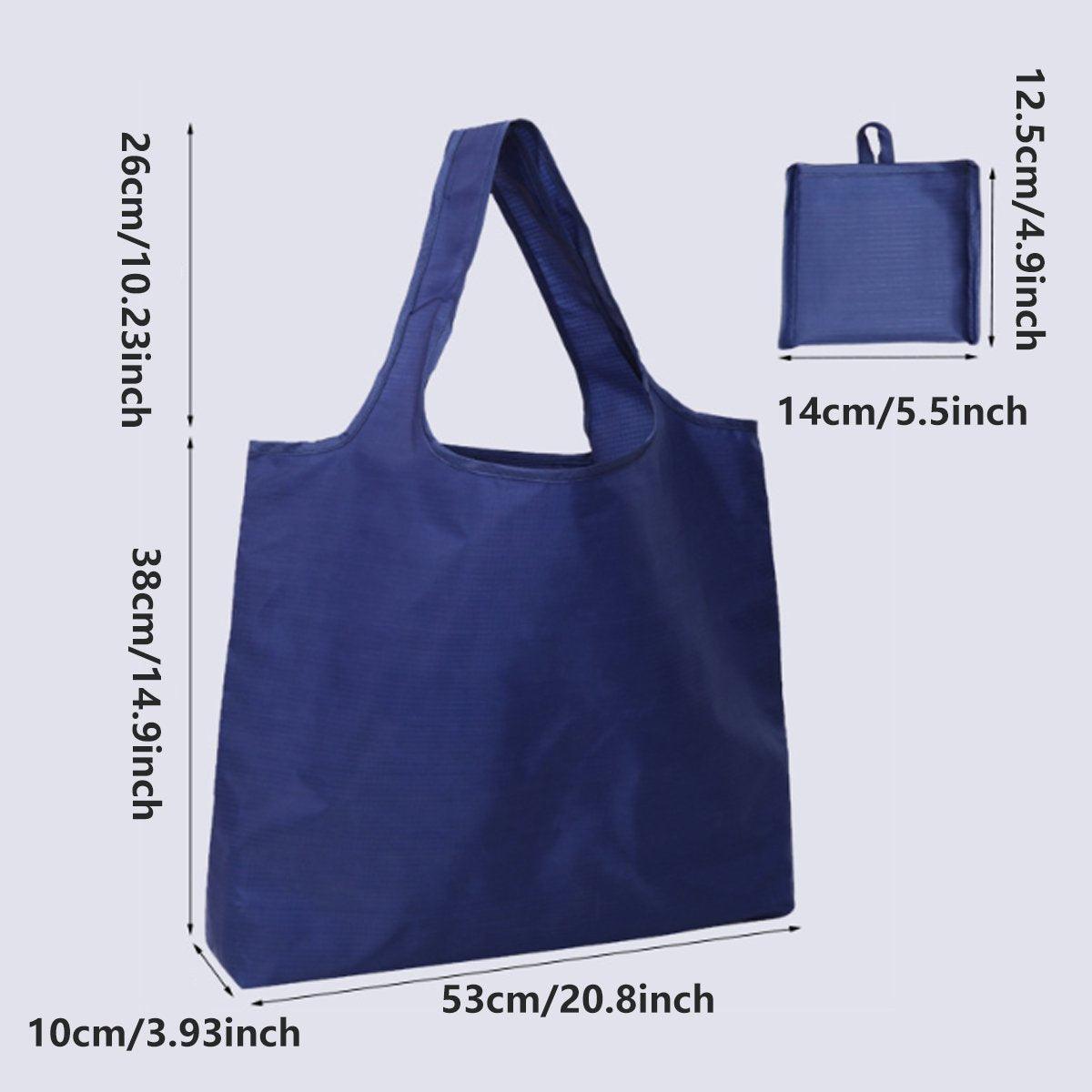 Large Multi Colour Waterproof Shopping Bag Foldable Portable Reusable Bag - Orange