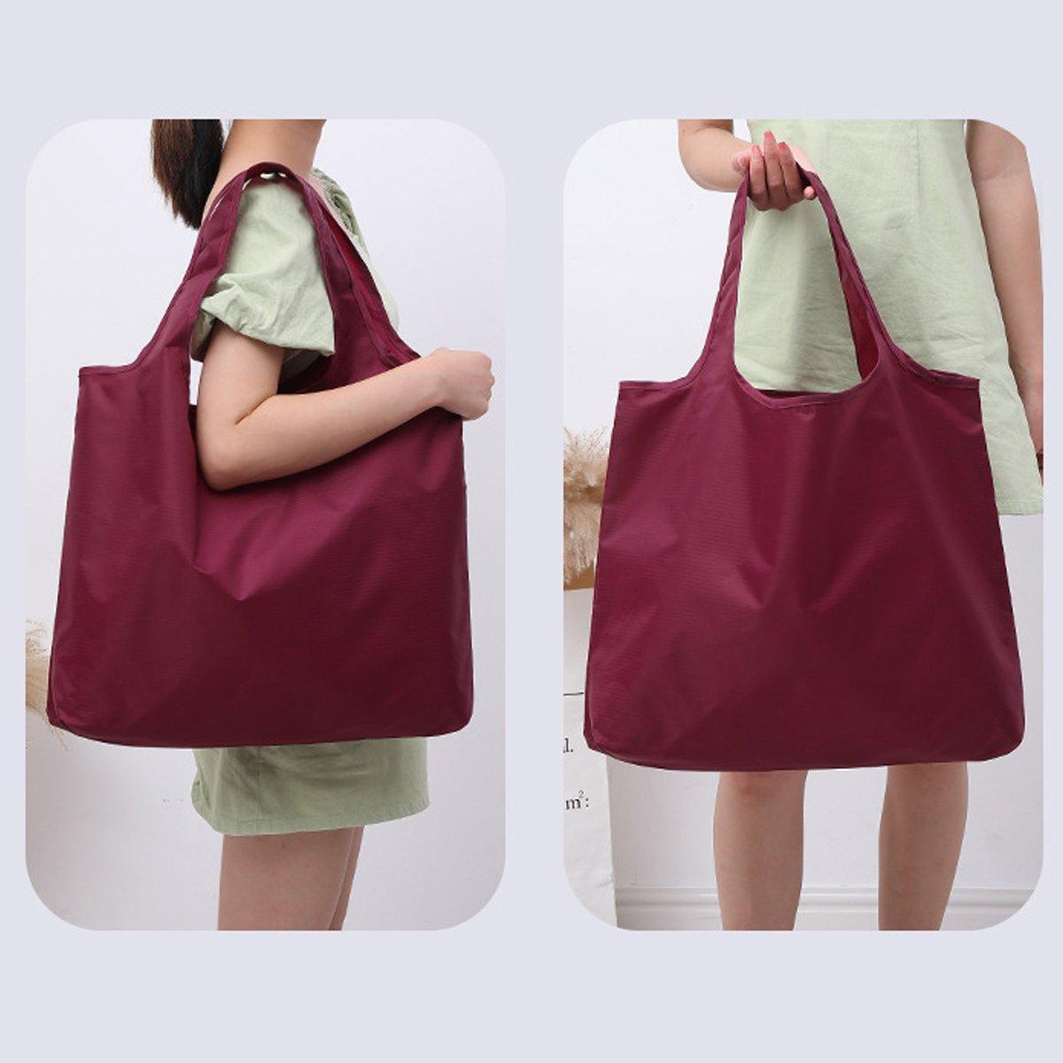 Large Multi Colour Waterproof Shopping Bag Foldable Portable Reusable Bag - Orange
