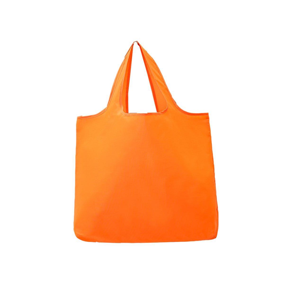 Large Multi Colour Waterproof Shopping Bag Foldable Portable Reusable Bag - Orange