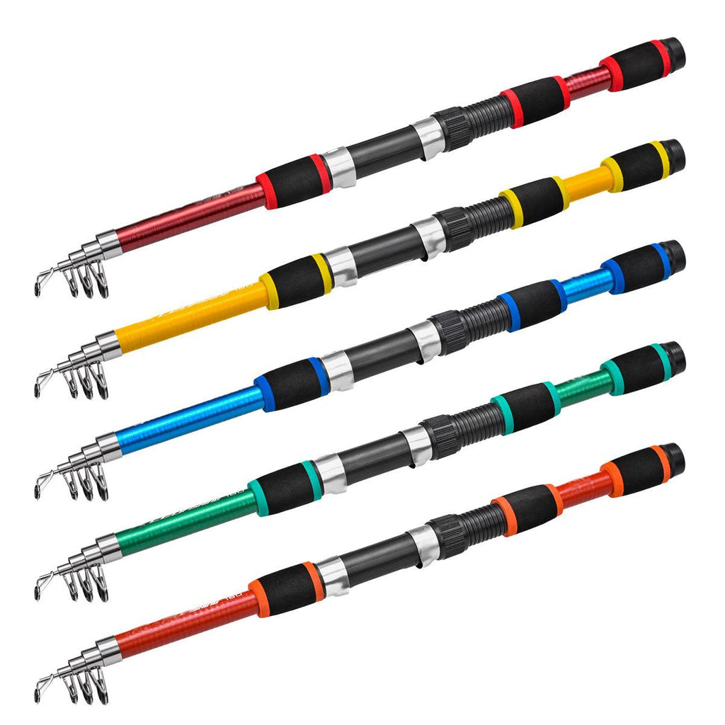 Telescopic Fishing Rod Lightweight Portable Sea Casting Rod Durable Glass Steel - Yellow