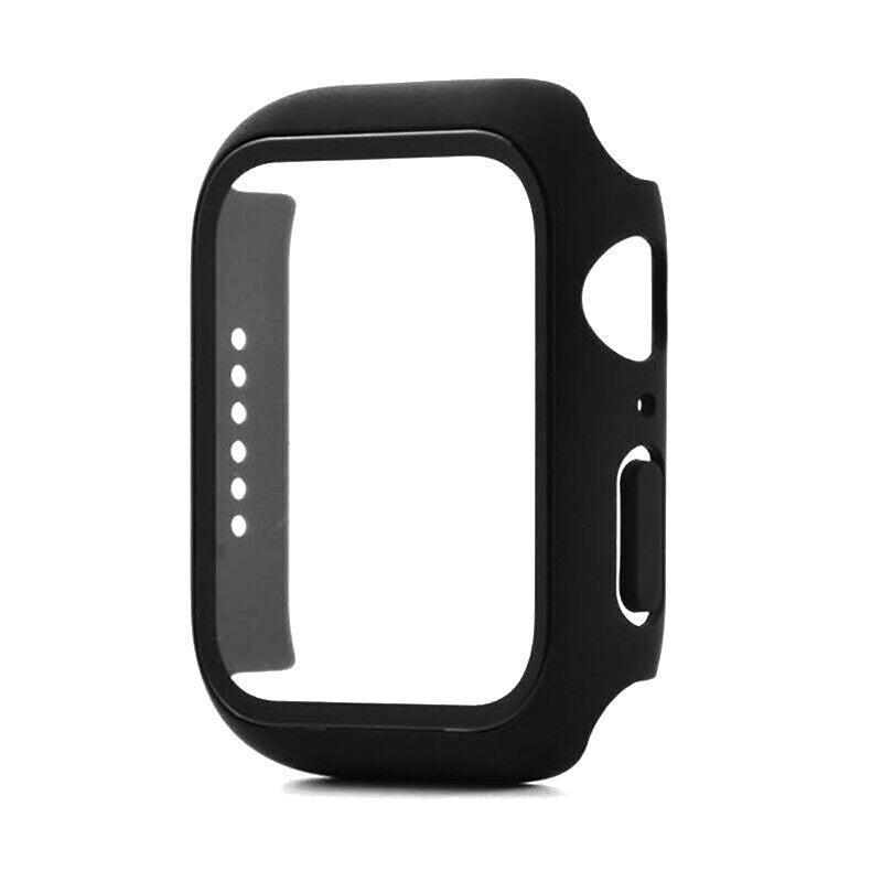 For Apple Watch iWatch Series SE 6 5 4 3 2 1 Case Full Glass Cover 38mm - Black