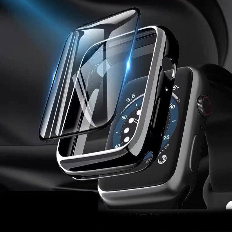 For Apple Watch iWatch Series SE 6 5 4 3 2 1 Case Full Glass Cover 40mm - Silver