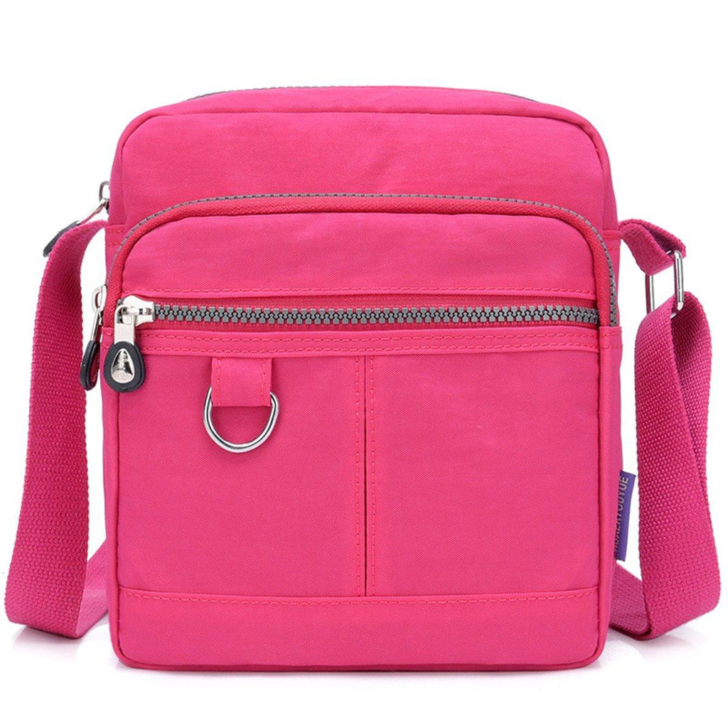 Ladies Shoulder Bag Nylon Fabric Lightweight Crossbody Small Casual Handbag - Black