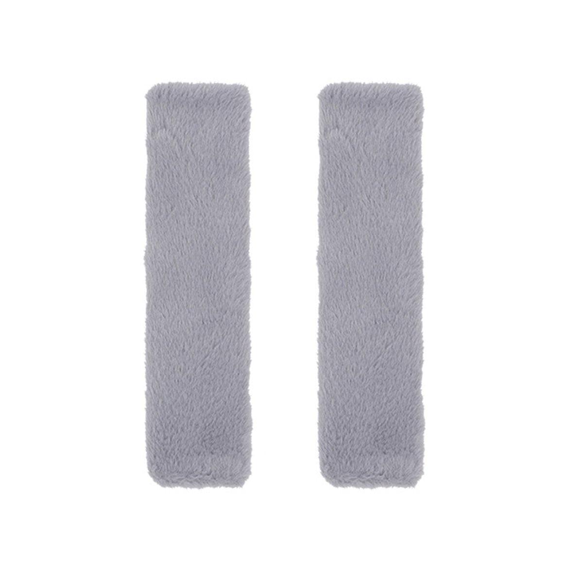 Winter Plush Shoulder Strap Cover Neck Cushion Pad for Comfortable Car Travel 2PCS - Milk Tea