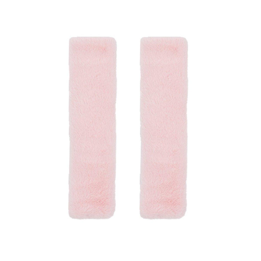 Winter Plush Shoulder Strap Cover Neck Cushion Pad for Comfortable Car Travel 2PCS - Pink