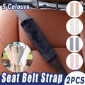 Winter Plush Shoulder Strap Cover Neck Cushion Pad for Comfortable Car Travel 2PCS - White