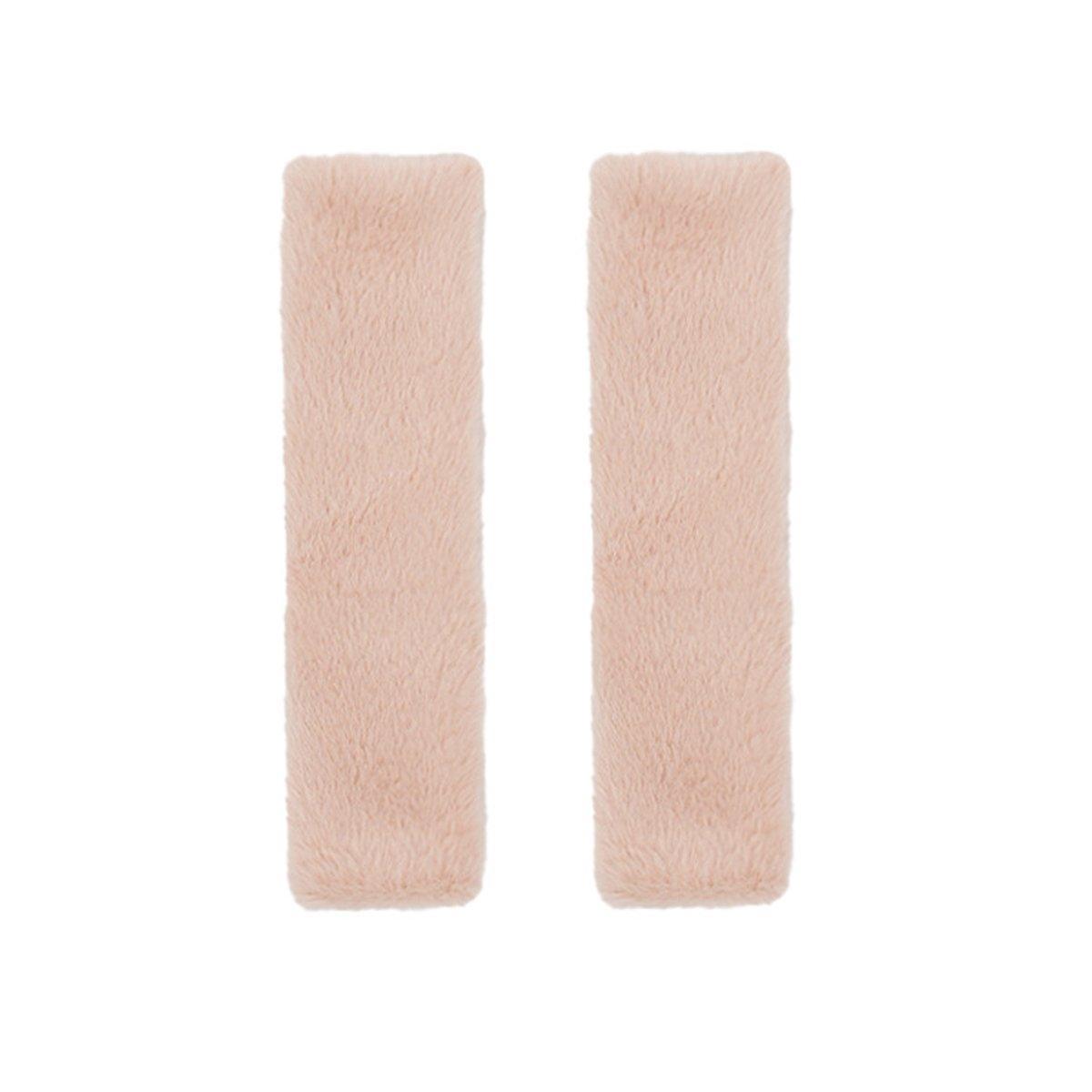 Winter Plush Shoulder Strap Cover Neck Cushion Pad for Comfortable Car Travel 2PCS - White