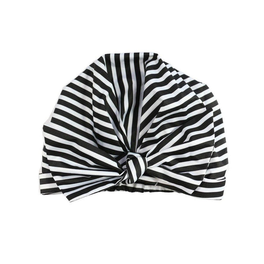Woman Shower Cap Reusable Long Hair Large Turban Bathroom Waterproof Hair Cap - Black Background