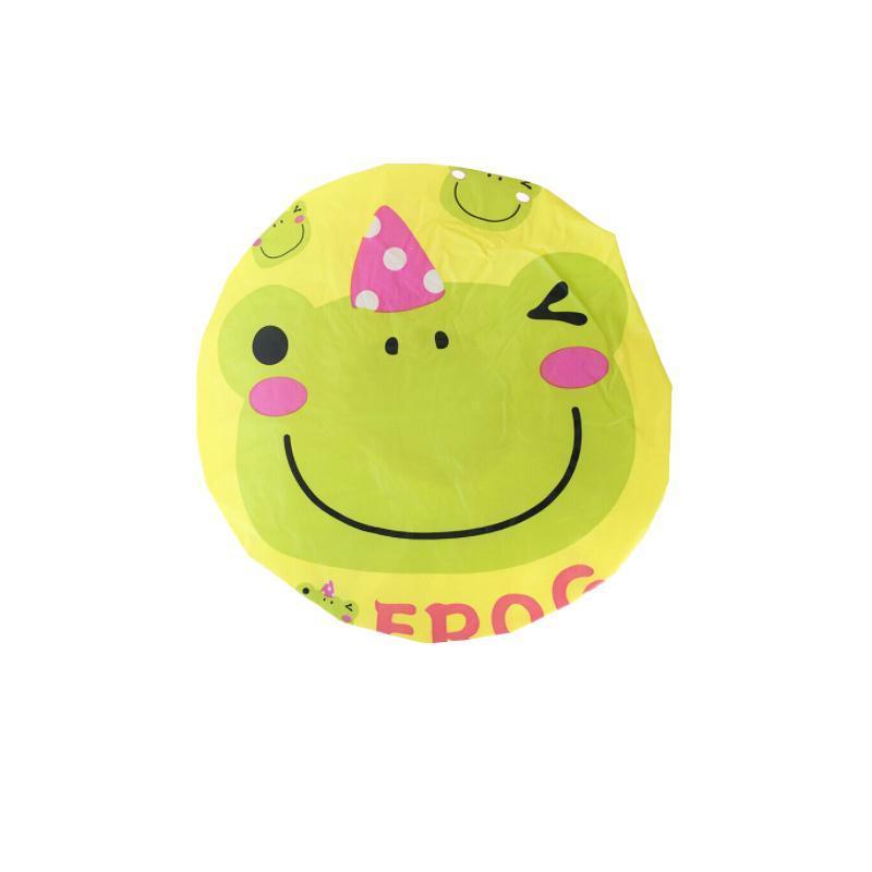 Reusable Women Girls Hair Wrap Waterproof Shower Bath Shower Cap Hat - Frog