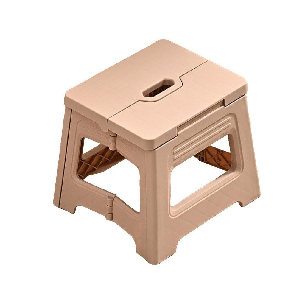 Portable Adjustable Folding Plastic Stool Retractable Outdoor Fishing Chair - Brown