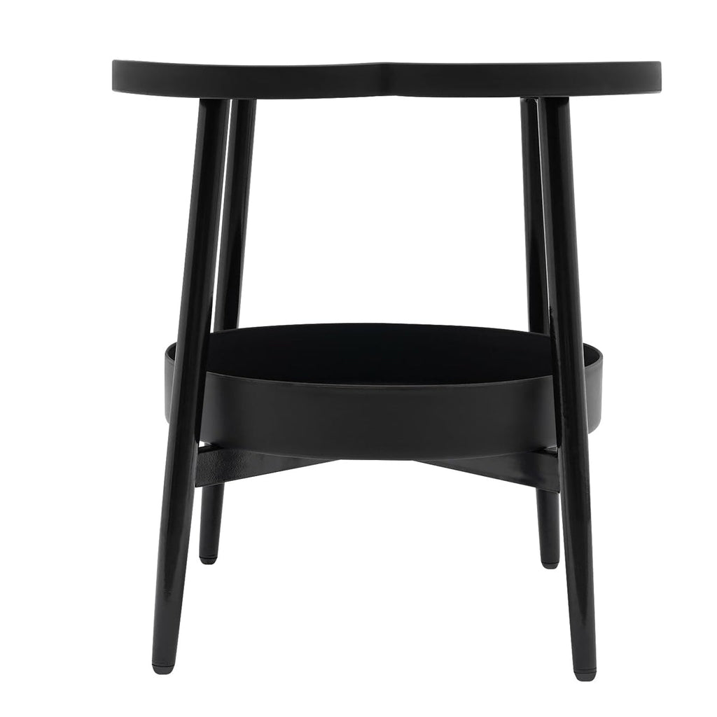 Trendy Black Round Coffee Side Table Modern Minimalist End Table for Living Room