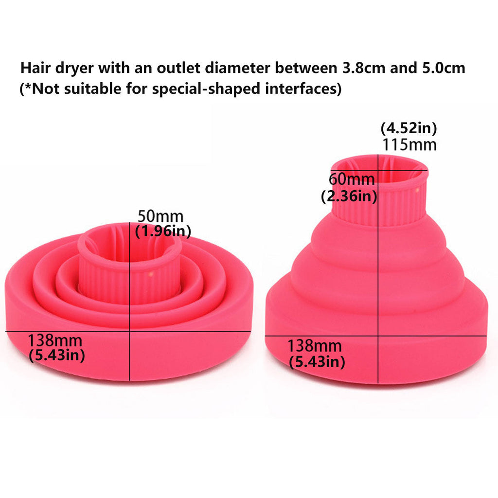 Foldable Hair Dryer Diffuser Universal Silicone Nozzle for Curly Hair Styling - Purple