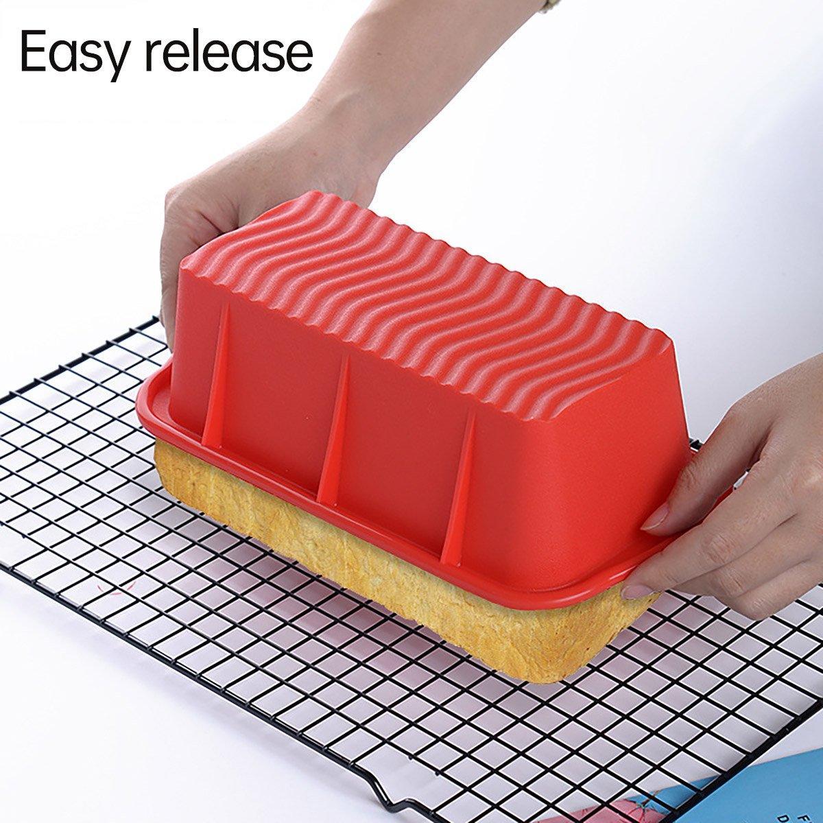 High Temperature Resistant Rectangular Silicone Cake Mold Baking Pan for Kitchen - Purple