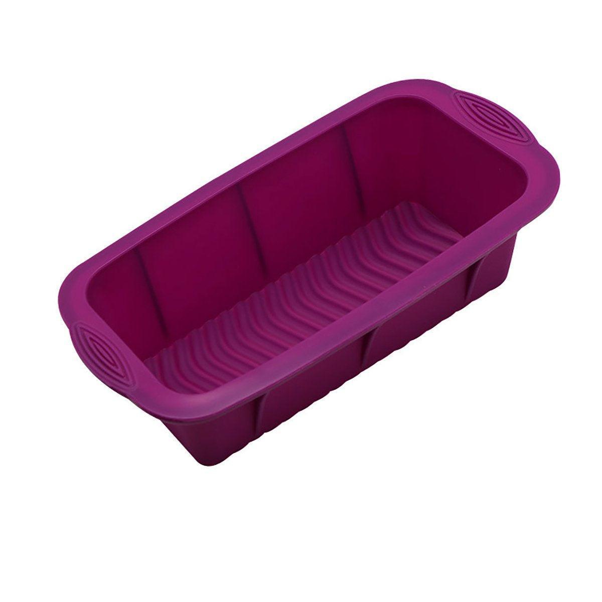 High Temperature Resistant Rectangular Silicone Cake Mold Baking Pan for Kitchen - Red