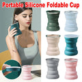 Silicone Folding Travel Mug Portable Retractable Collapsible Mug Outdoor Camping - Sakura Pink