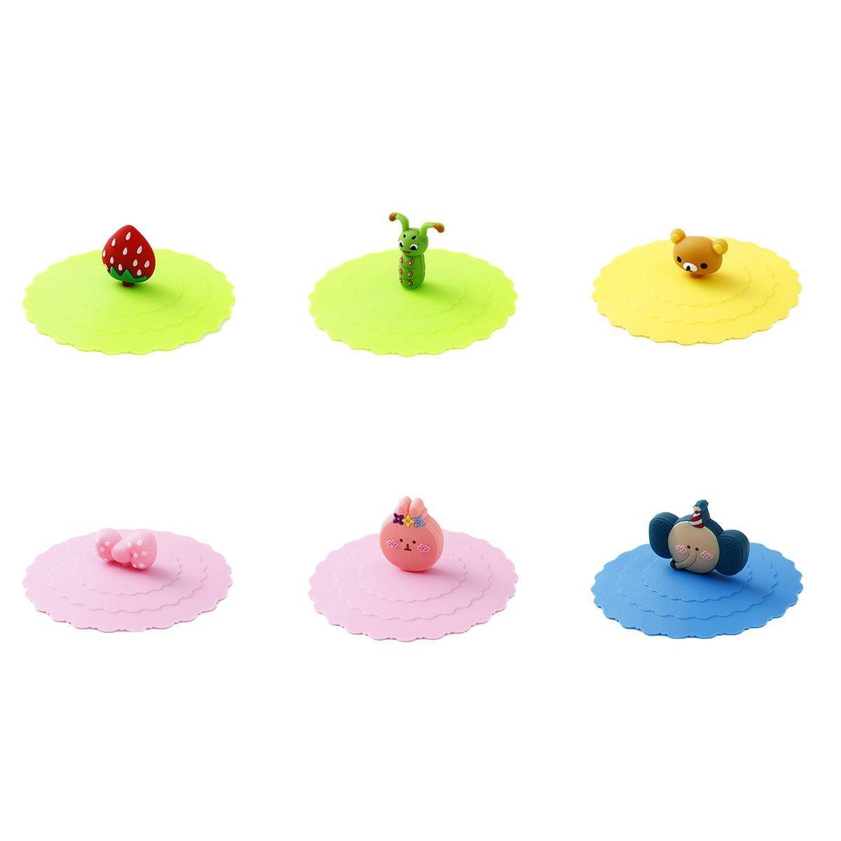 6PCS Silicone Tea Cup Lids Leak Proof Dustproof Universal Drink Covers for Mugs