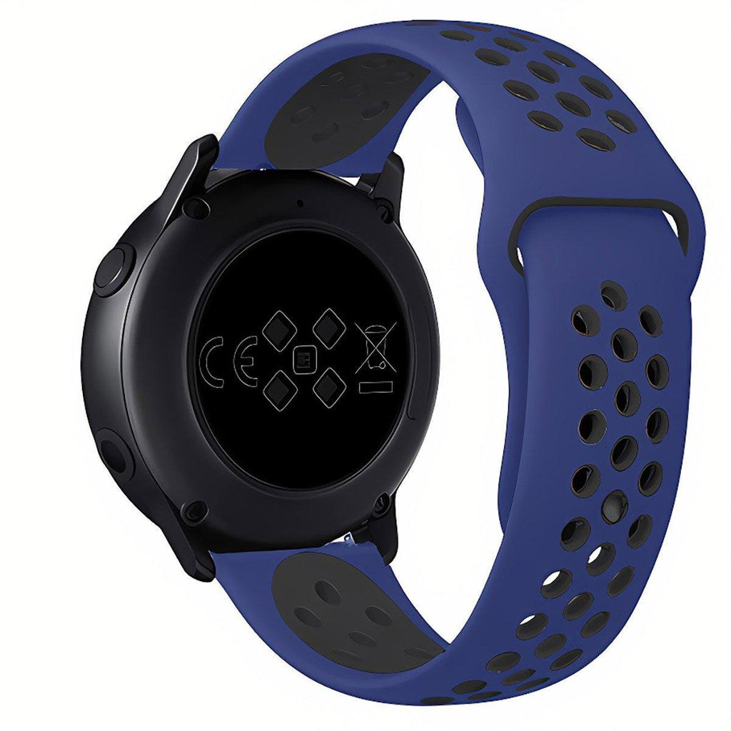 22mm 20mm Silicone Sports Watch Band for Samsung Huawei Huami Two-Tone Strap - 20mm-Black