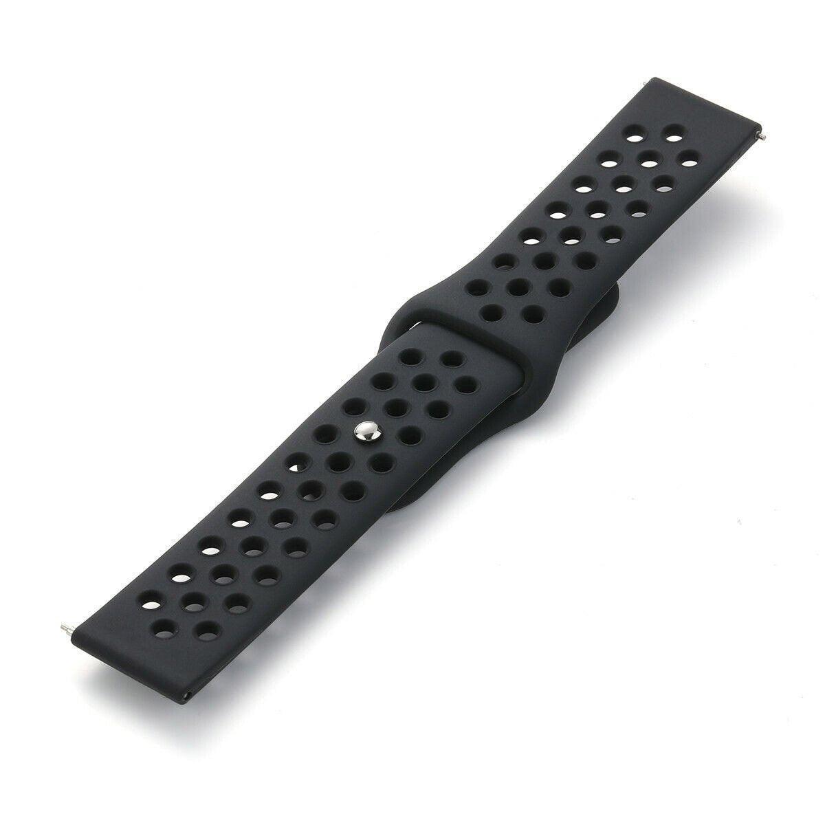 22mm 20mm Silicone Sports Watch Band for Samsung Huawei Huami Two-Tone Strap - 22mm-Grey