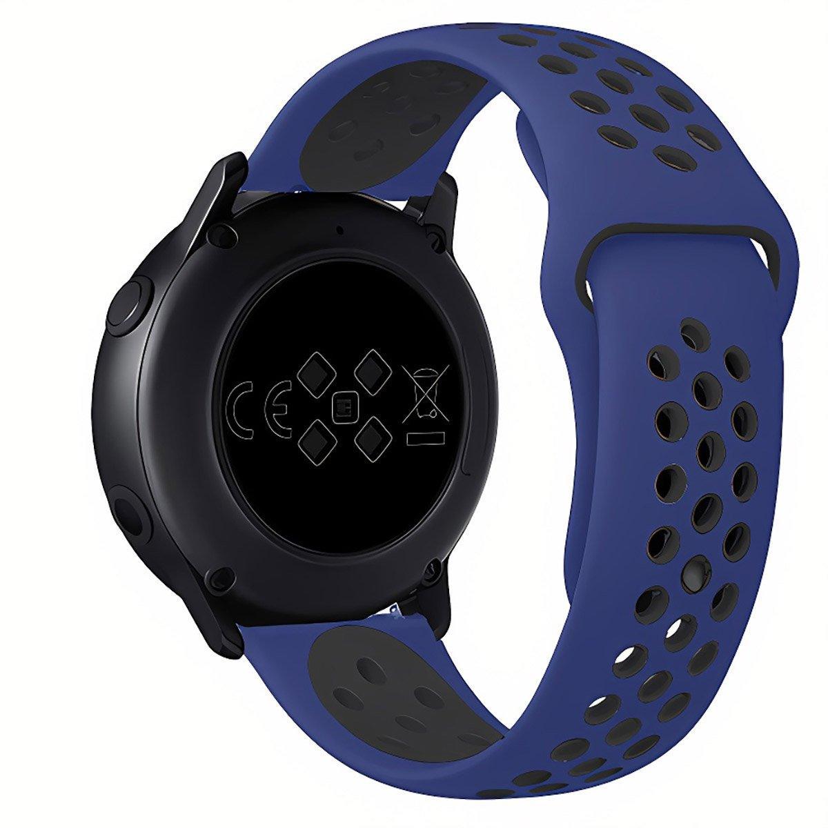 22mm 20mm Silicone Sports Watch Band for Samsung Huawei Huami Two-Tone Strap - 22mm-Grey
