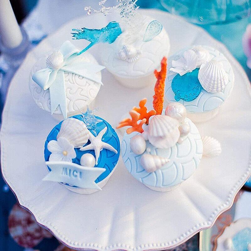 Mermaid Tail Sea Shell Silicone Cake Fondant Sugarcraft Mould Chocolate Mold - Hexagon