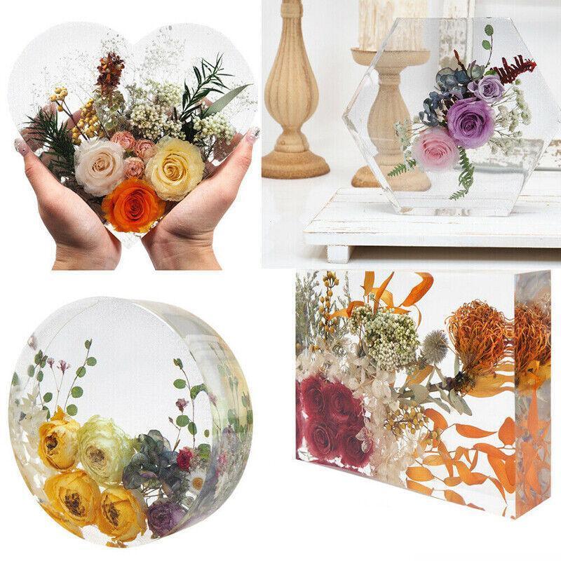 New Large Crystal Epoxy Resin Mold Geometry Cube Specimen Love Heart Round Mould - Hexagon