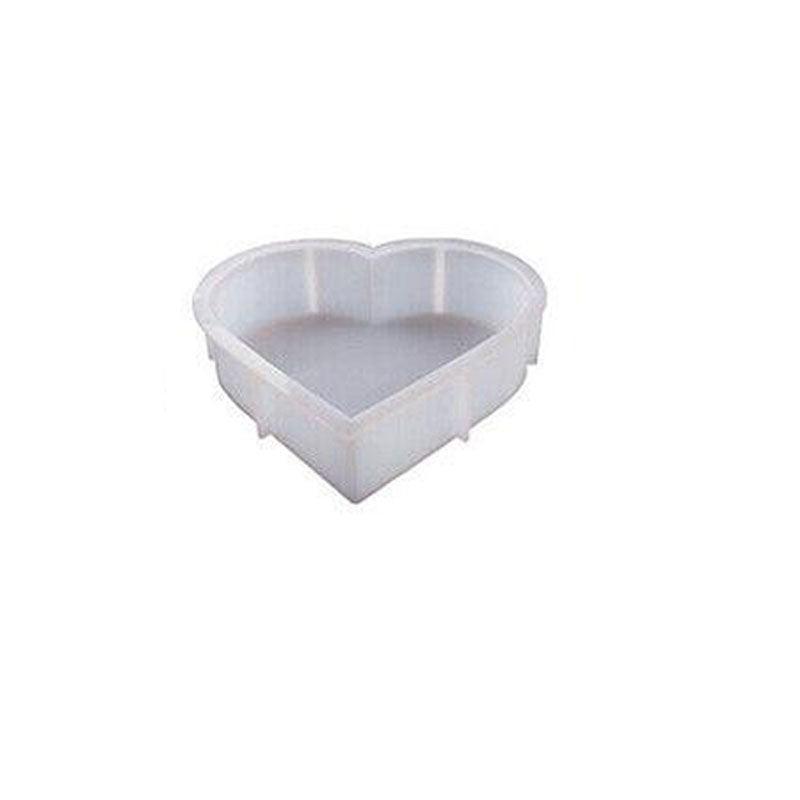 New Large Crystal Epoxy Resin Mold Geometry Cube Specimen Love Heart Round Mould - Heart