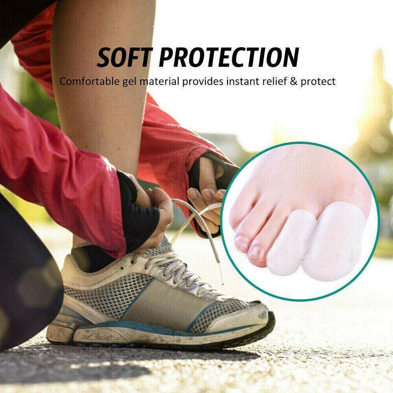 Silicone Toe Sleeve Gel Toe Cap Cover Protector Finger Tube Corn - L(2PCS)
