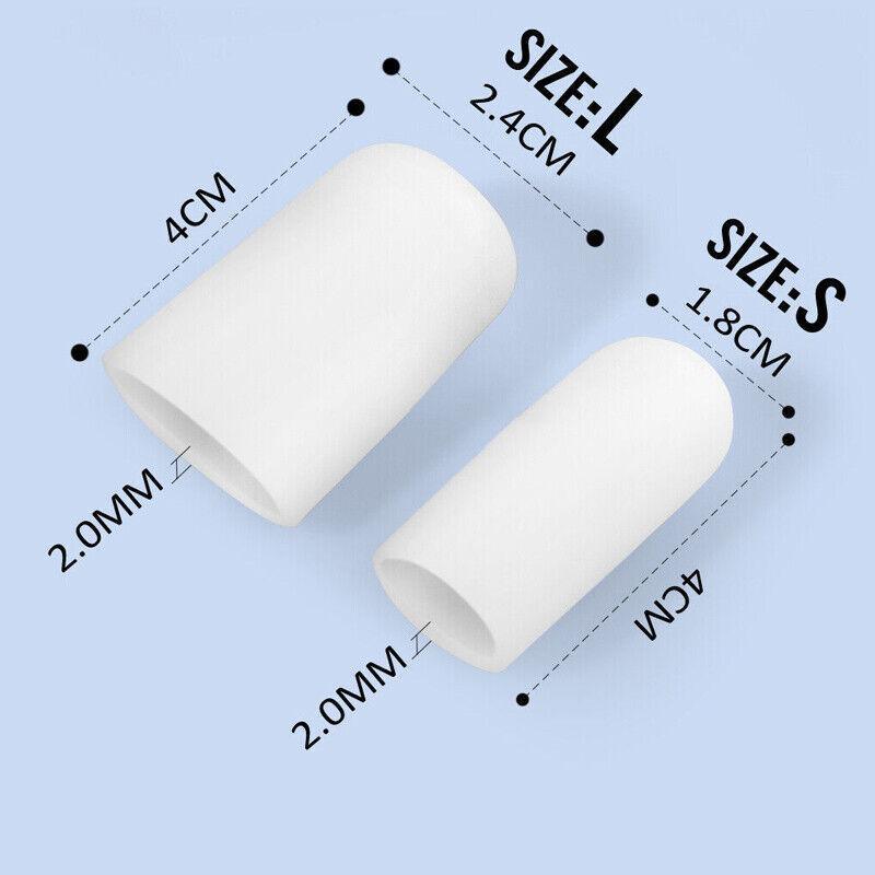 Silicone Toe Sleeve Gel Toe Cap Cover Protector Finger Tube Corn - L(2PCS)