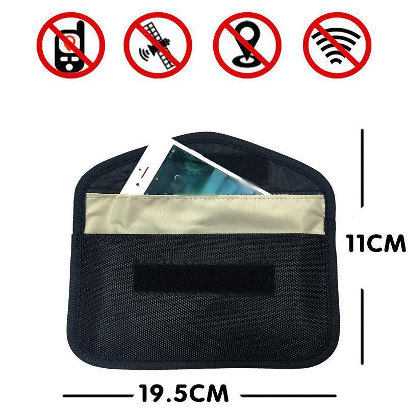Car Key Case For Faraday Cage Fob Pouch Keyless RFID Blocking Bag - Silver Grey