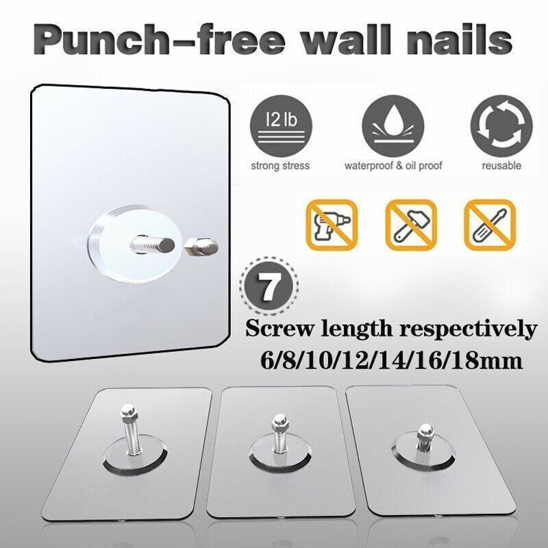 10X Punch-Free Adhesive Wall Hanging Hooks - 18mm