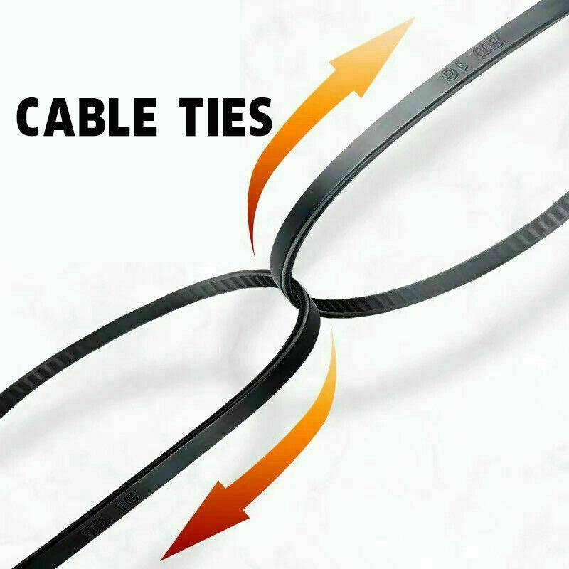 250X Cable Ties Zip Ties Nylon UV Stabilised Black Cable Tie - 3.5*250mm