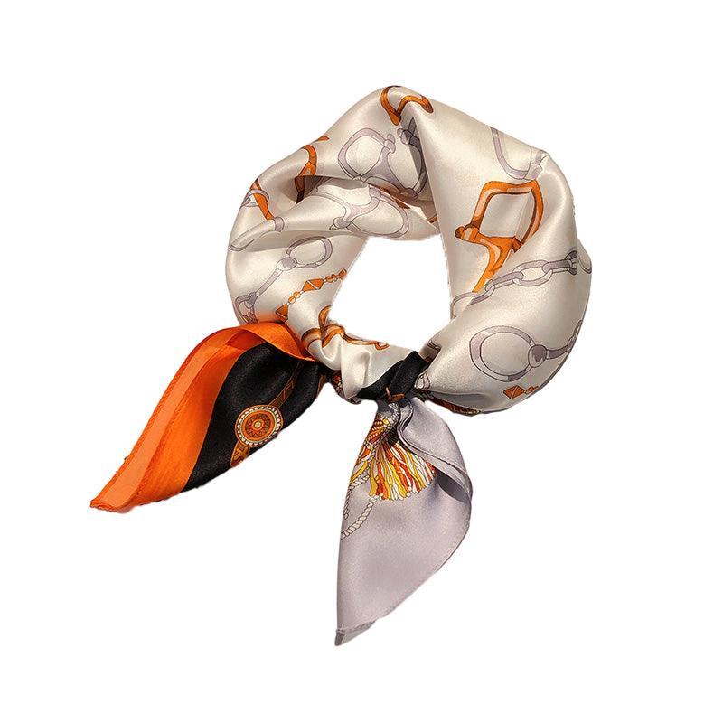 Square Silk Feel Satin Scarf Small Vintage Head Neck Hair Tie Band Women Elegant - 15