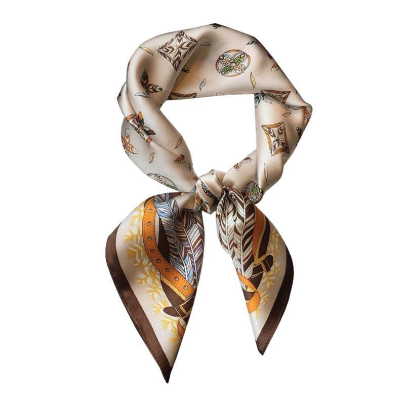 Square Silk Feel Satin Scarf Small Vintage Head Neck Hair Tie Band Women Elegant - 15