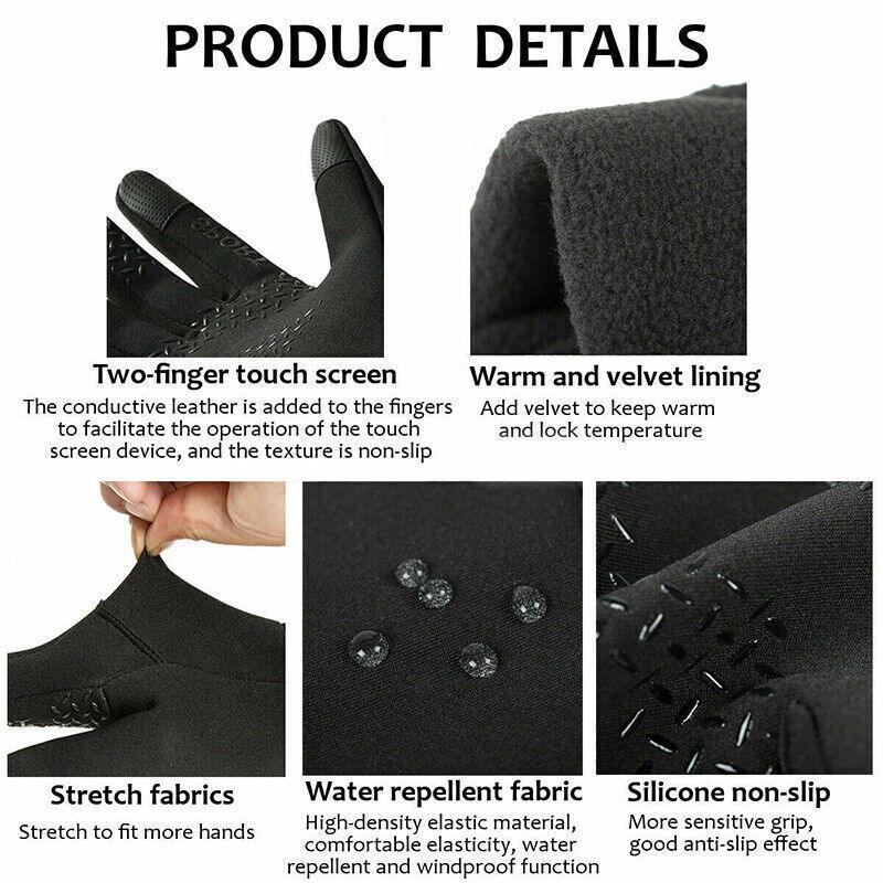 Winter Warm Thermal Outdoor Sports Waterproof Windproof Touch Screen Ski Gloves - M