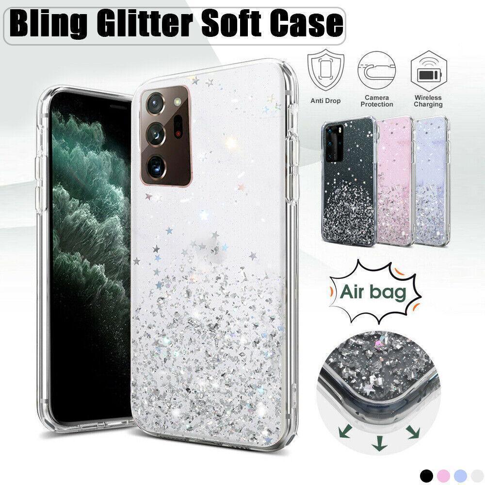 For Samsung Galaxy S20 FE S21 Ultra S20 Shockproof Bling Glitter Soft Case Pink - For Samsung S8+