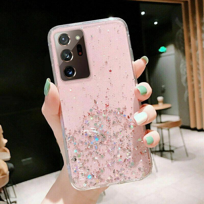 For Samsung Galaxy S20 FE S21 Ultra S20 Shockproof Bling Glitter Soft Case Pink - For Samsung S8+