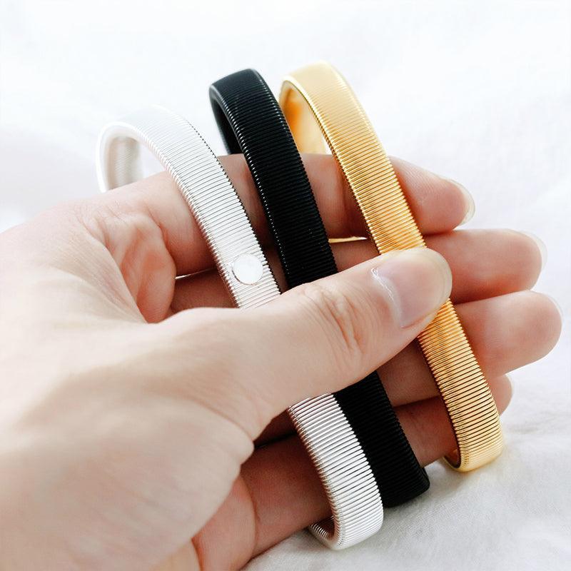 Unisex Anti-Slip Shirt Sleeve Holders Fashion Elastic Armbands Hold Ups Garter - Silver