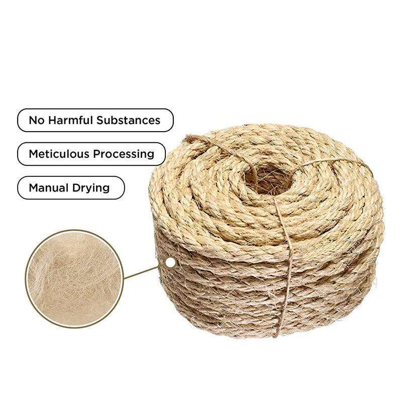 Versatile Natural Sisal Rope 6mm Thick Twine 10M-50M for Crafts - 6MM*15M