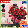 20PCS Plastic Waterproof Flower Gift Wrapping Paper Florist Bouquet Packaging - Red+Wine Red