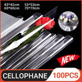 100X Clear Cellophane Wrap Rolls - 4 Sizes for Gifts & Bouquets - 100PCS-70*70CM