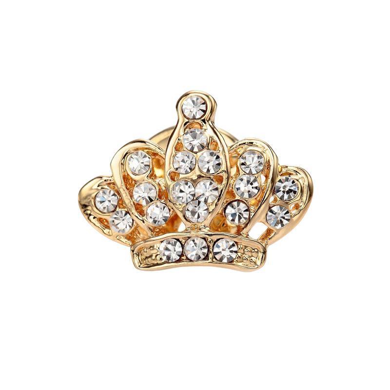 Small Crown Brooch Accessory Fashion Corsage Pin Jewelry Women Men Gift - 3# Gold