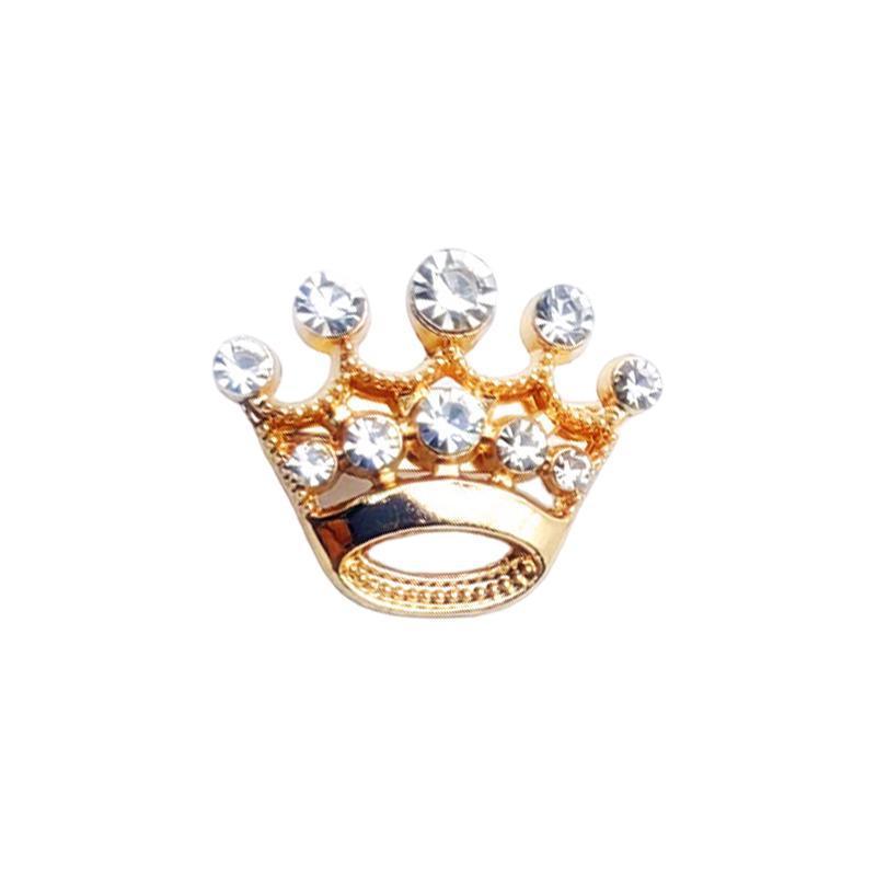 Small Crown Brooch Accessory Fashion Corsage Pin Jewelry Women Men Gift - 1# Gold