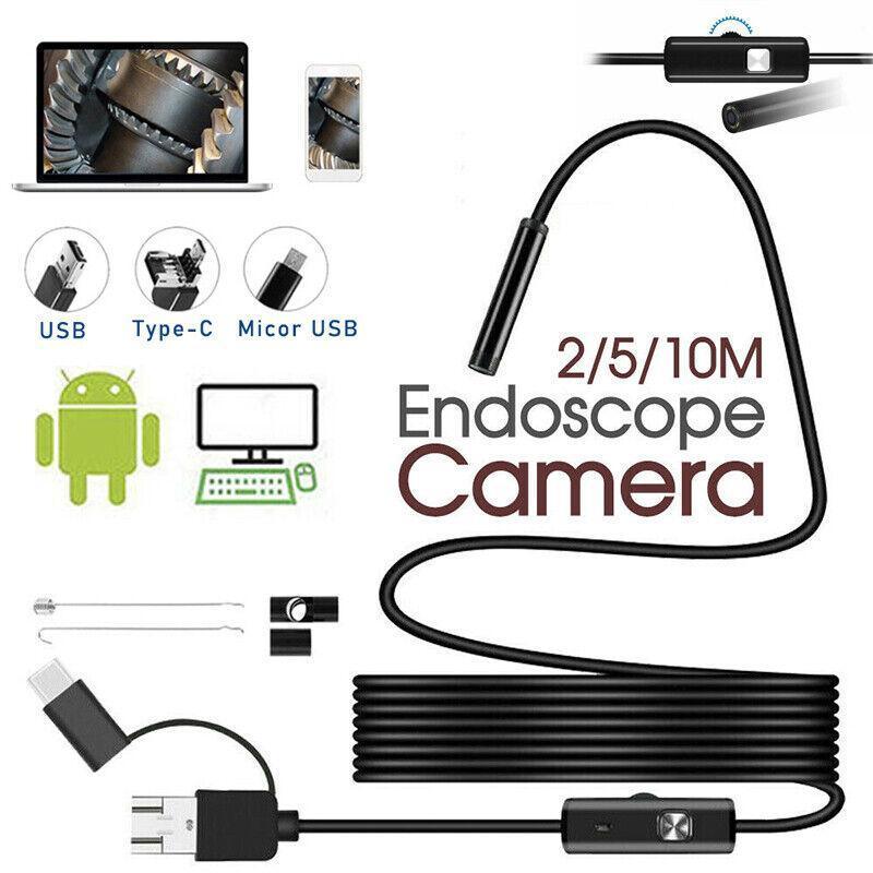 Waterproof Hd Endoscope Usb Type-C Borescope Inspection Snake Camera For Android - 5M