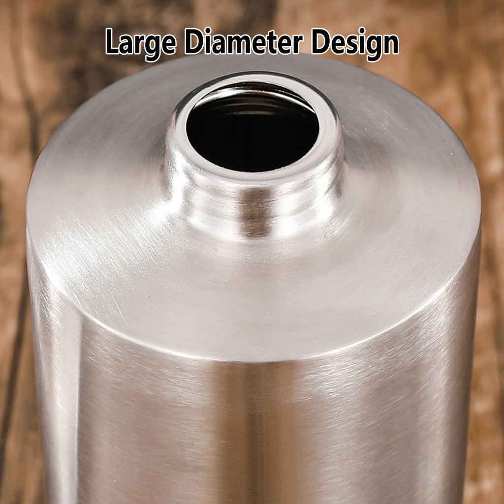 Soap Dispenser 500ml Stainless Steel Pump Silver Bathroom Liquid Container