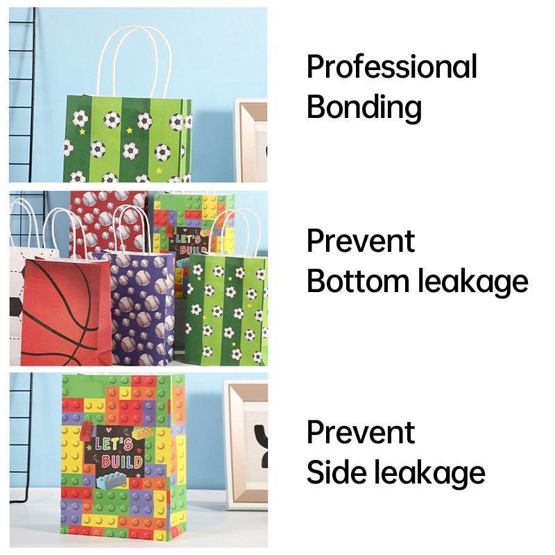 30PCS Fashion Ball Kraft Paper Gift Bag Festivals gift tote bag Party Favor Bag - Soccer-30pcs