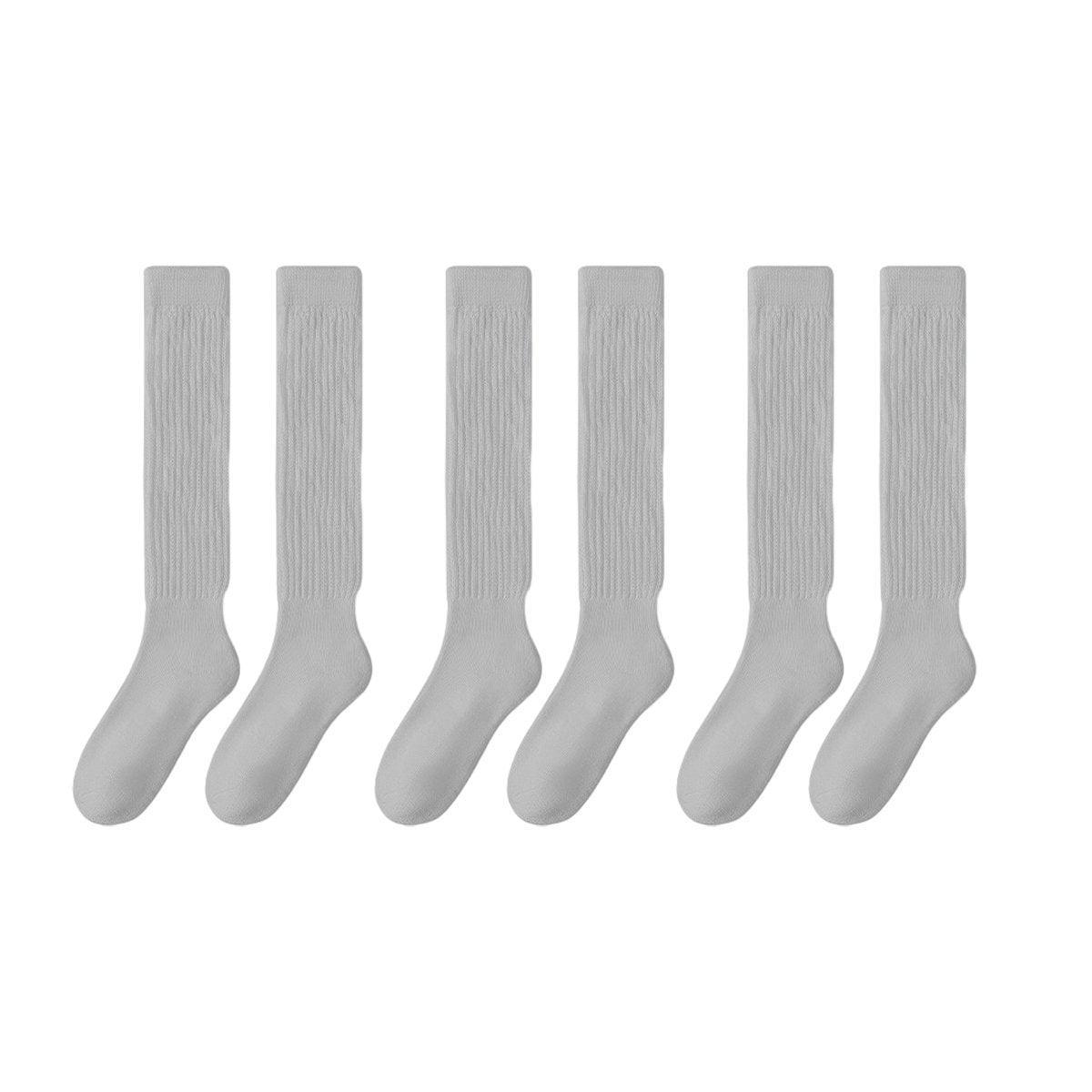 3Pairs Warm Calf Socks Stack Stockings Winter Fall Over Knee High Thick Socks Set - Black